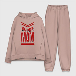 Женский костюм оверсайз Super mom большие бувы