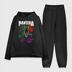 Женский костюм оверсайз Pantera rock, цвет: черный