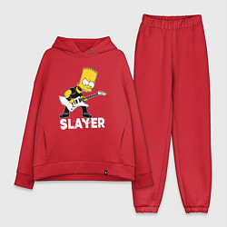 Женский костюм оверсайз Slayer Барт Симпсон рокер, цвет: красный