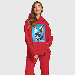 Женский костюм оверсайз Pokemon Vaporeon, цвет: красный — фото 2