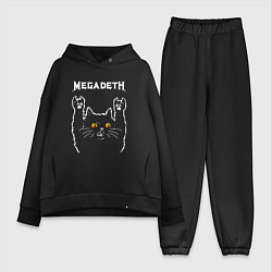 Женский костюм оверсайз Megadeth rock cat, цвет: черный