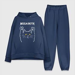 Женский костюм оверсайз Megadeth rock cat, цвет: тёмно-синий