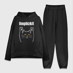 Женский костюм оверсайз Limp Bizkit rock cat, цвет: черный