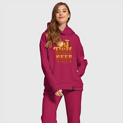 Женский костюм оверсайз Duff beer brewing, цвет: маджента — фото 2