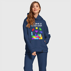 Женский костюм оверсайз Tetris - the game is never over, цвет: тёмно-синий — фото 2