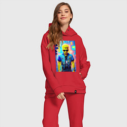 Женский костюм оверсайз Барт Симпсон - фантазия - нейросеть, цвет: красный — фото 2