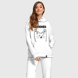 Женский костюм оверсайз Ramones - rock cat, цвет: белый — фото 2