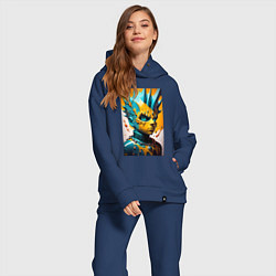 Женский костюм оверсайз Фантазийный Барт Симпсон - нейросеть, цвет: тёмно-синий — фото 2