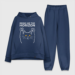 Женский костюм оверсайз Bring Me the Horizon rock cat, цвет: тёмно-синий
