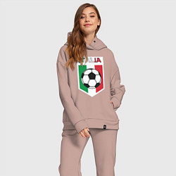 Женский костюм оверсайз Футбол Италии, цвет: пыльно-розовый — фото 2