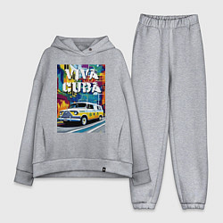 Женский костюм оверсайз Viva Cuba - car - retro, цвет: меланж