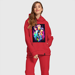 Женский костюм оверсайз BTS poster, цвет: красный — фото 2