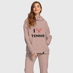 Женский костюм оверсайз I Love Tennis, цвет: пыльно-розовый — фото 2