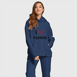 Женский костюм оверсайз I Love Tennis, цвет: тёмно-синий — фото 2