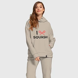 Женский костюм оверсайз I Love Squash, цвет: миндальный — фото 2