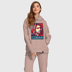 Женский костюм оверсайз Nirvana - Kurt Cobain, цвет: пыльно-розовый — фото 2