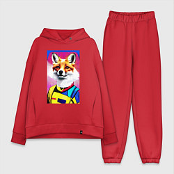 Женский костюм оверсайз Fox - pop art - fashionista, цвет: красный