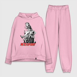 Женский костюм оверсайз Moto girl, цвет: светло-розовый