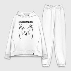 Женский костюм оверсайз Breaking Benjamin - rock cat, цвет: белый
