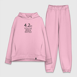 Женский костюм оверсайз Нырок - Черное зеркало, цвет: светло-розовый