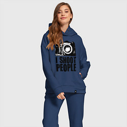 Женский костюм оверсайз Shoot photographer, цвет: тёмно-синий — фото 2