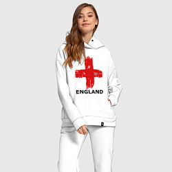 Женский костюм оверсайз England flag, цвет: белый — фото 2