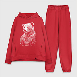 Женский костюм оверсайз Cool bear - cyberpunk, цвет: красный