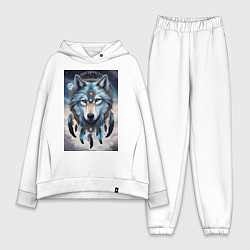 Женский костюм оверсайз Шаман волк, цвет: белый