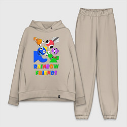 Женский костюм оверсайз Rainbow Friends персонажи, цвет: миндальный