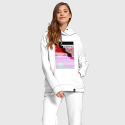 Женский костюм оверсайз Abstract glitch, цвет: белый — фото 2