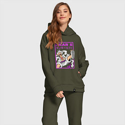 Женский костюм оверсайз One piece - gear 5 белый, цвет: хаки — фото 2