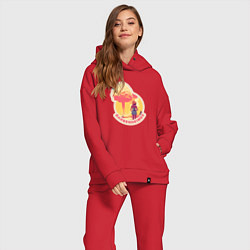 Женский костюм оверсайз Барби смотрит на гриб - Барбигеймер, цвет: красный — фото 2