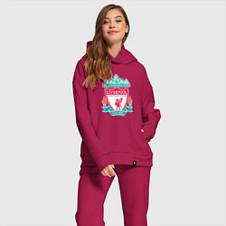 Женский костюм оверсайз Liverpool fc sport collection, цвет: маджента — фото 2