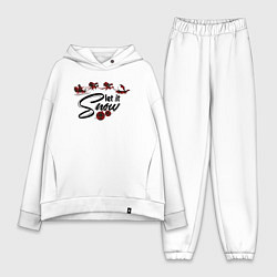 Женский костюм оверсайз Pajama pattern let it snow, цвет: белый