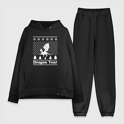 Женский костюм оверсайз Sweater dragon year, цвет: черный