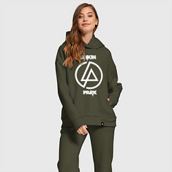 Женский костюм оверсайз Linkin Park logo, цвет: хаки — фото 2