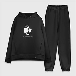 Женский костюм оверсайз Jim Morrison black white minimalism, цвет: черный