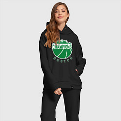 Женский костюм оверсайз Boston champions, цвет: черный — фото 2