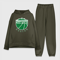 Женский костюм оверсайз Boston champions, цвет: хаки