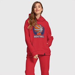 Женский костюм оверсайз Style basketball, цвет: красный — фото 2
