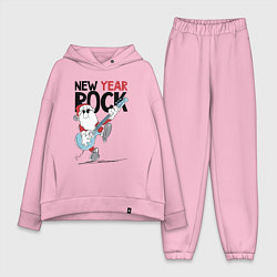 Женский костюм оверсайз New year - rock, цвет: светло-розовый