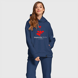 Женский костюм оверсайз Depeche Mode - Violator rose logo, цвет: тёмно-синий — фото 2
