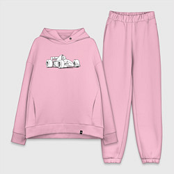 Женский костюм оверсайз Мультяшная Формула-1, цвет: светло-розовый