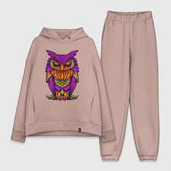 Женский костюм оверсайз Purple owl, цвет: пыльно-розовый