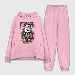 Женский костюм оверсайз Bring Me the Horizon - A skull with roses, цвет: светло-розовый