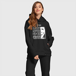 Женский костюм оверсайз Поднятие уровня в одиночку Заповеди Храма, цвет: черный — фото 2