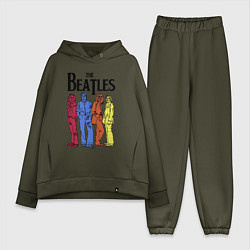 Женский костюм оверсайз The Beatles all, цвет: хаки