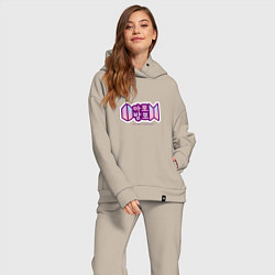 Женский костюм оверсайз BTS - Army forever Bangtan forever, цвет: миндальный — фото 2