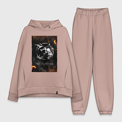 Женский костюм оверсайз The Witcher - Logo, цвет: пыльно-розовый