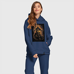 Женский костюм оверсайз Брутальный мотоциклист, цвет: тёмно-синий — фото 2